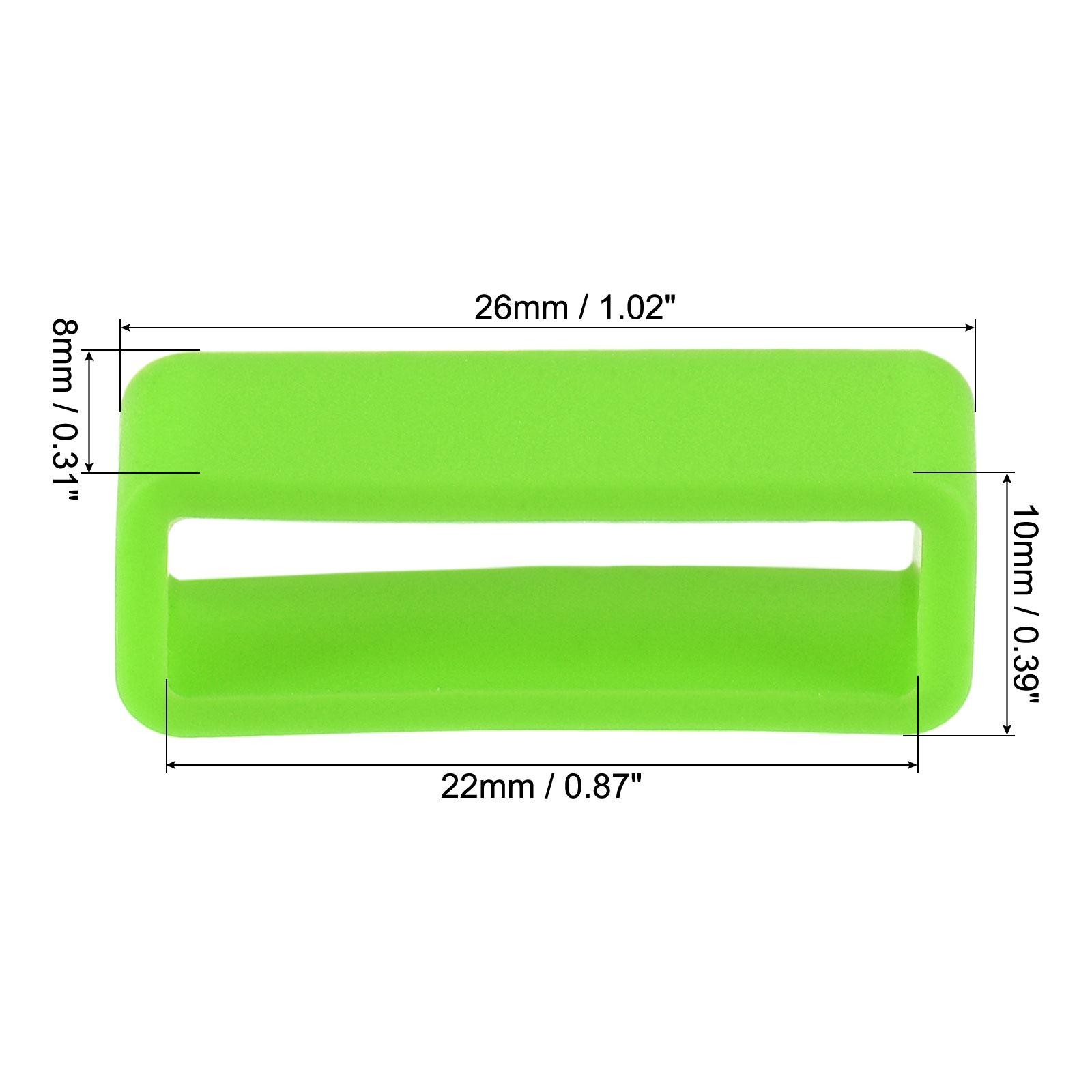Watch Band Strap Loops Silicone for 22mm Width Watch Band, Green 4 Pcs