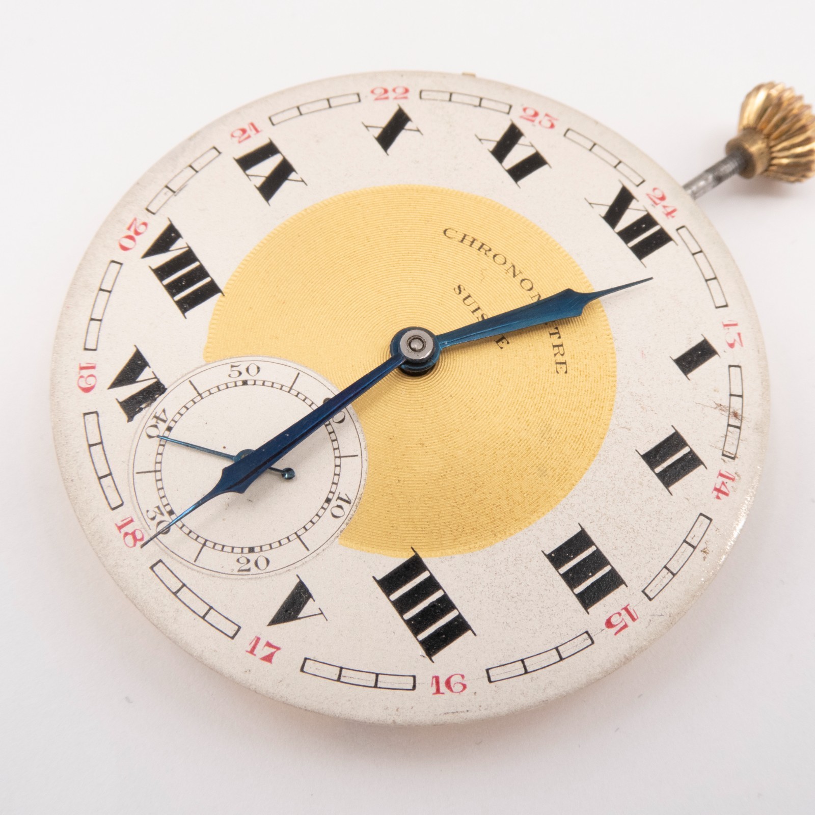 Chronometre Suisse 41.4 x 7.2 mm Antique Pocket Watch Movement, Runs a Bit