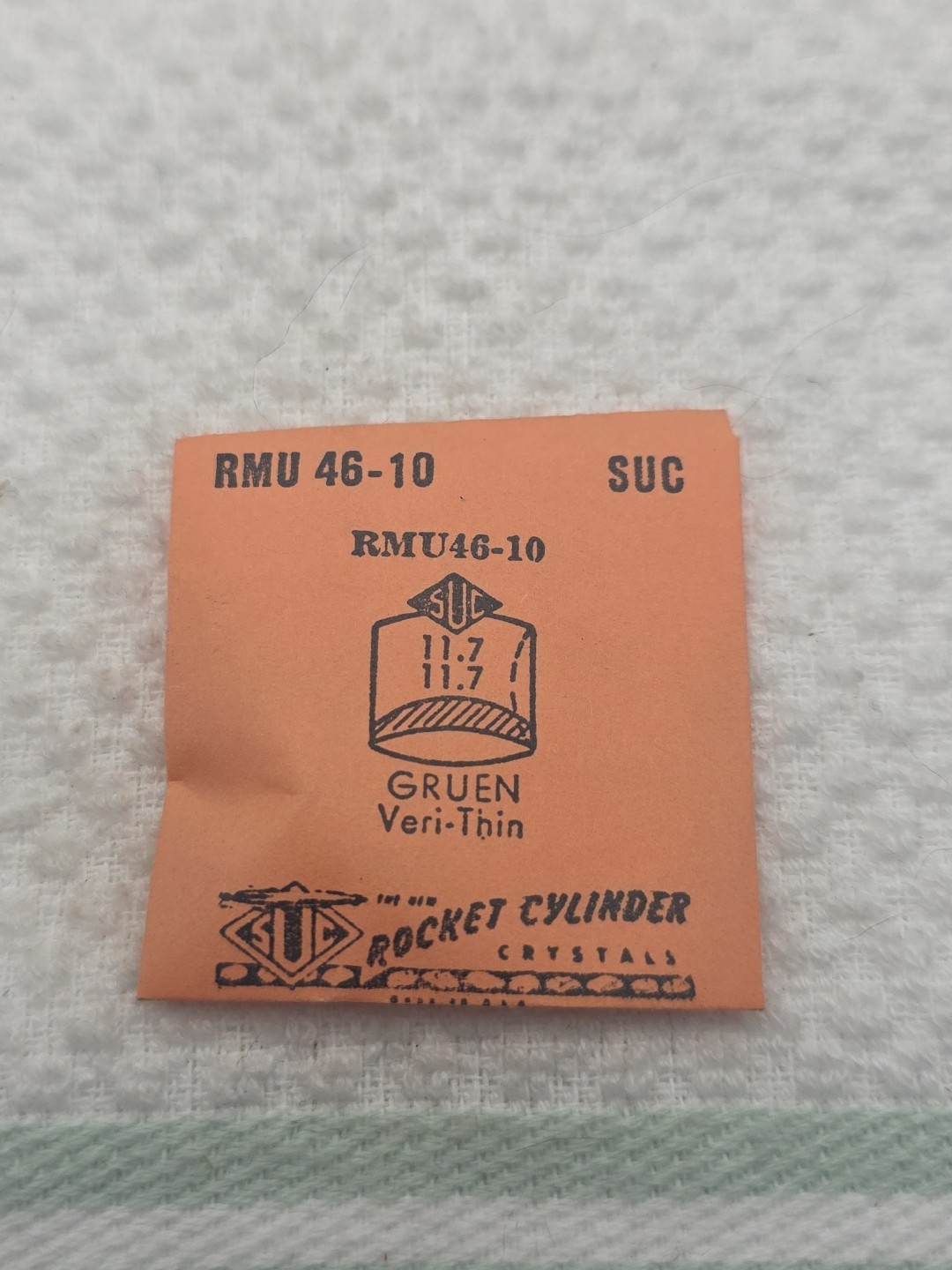 SUC Rocket Cylinder Watch Crystal RMU46-10 Gruen Veri-Thin 11.7X11.7