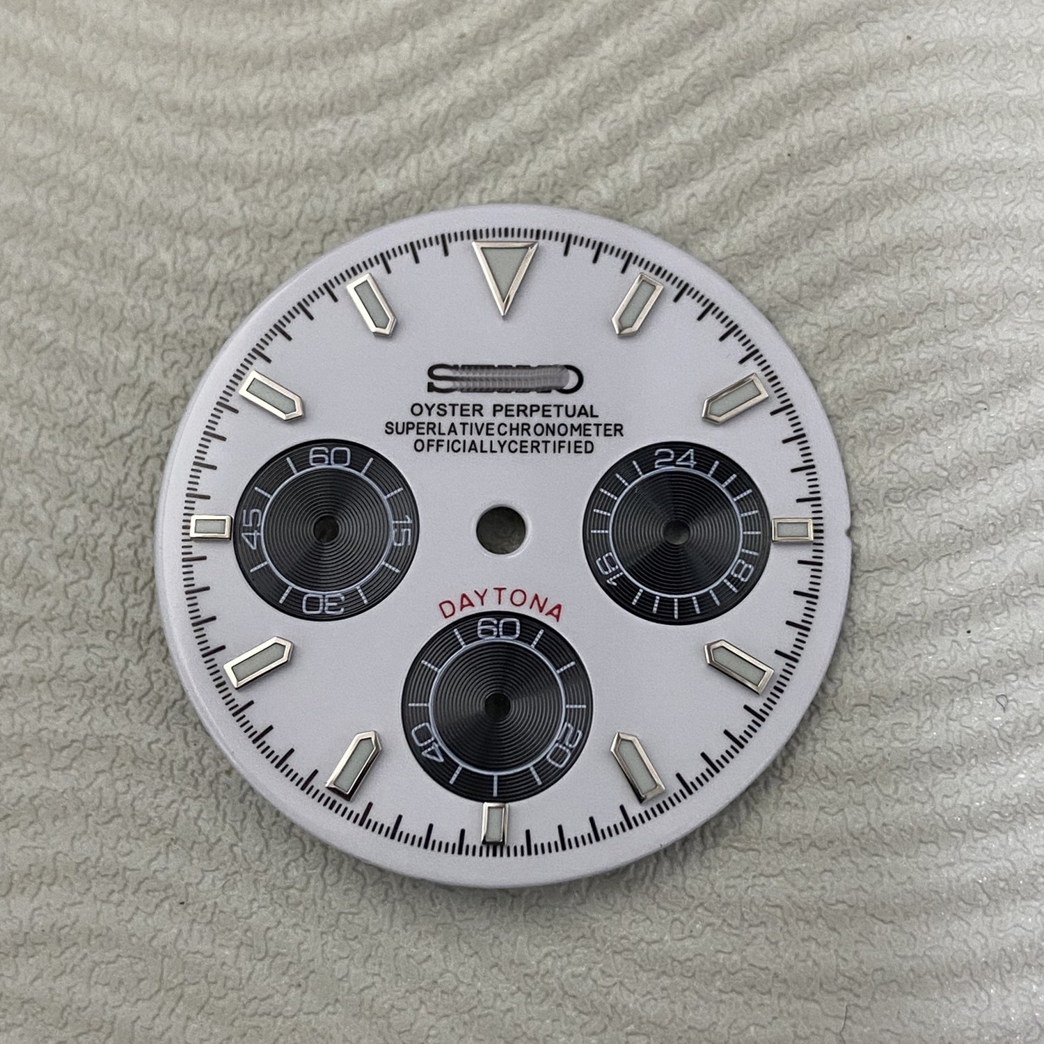 29.5mm Enamel Multi-functional Watch Dial Green Lume for Vk63 Movement Parts
