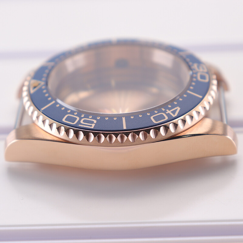 40mm Rose gold Watch Case+ Sapphire Glass Stainless Steel For Seiko Nh35 2824