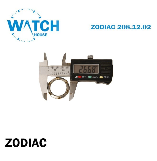 Zodiac Diver Bezel Insert 26.50mm For Zodiac 208.12.02 Silver Gold Two Tone