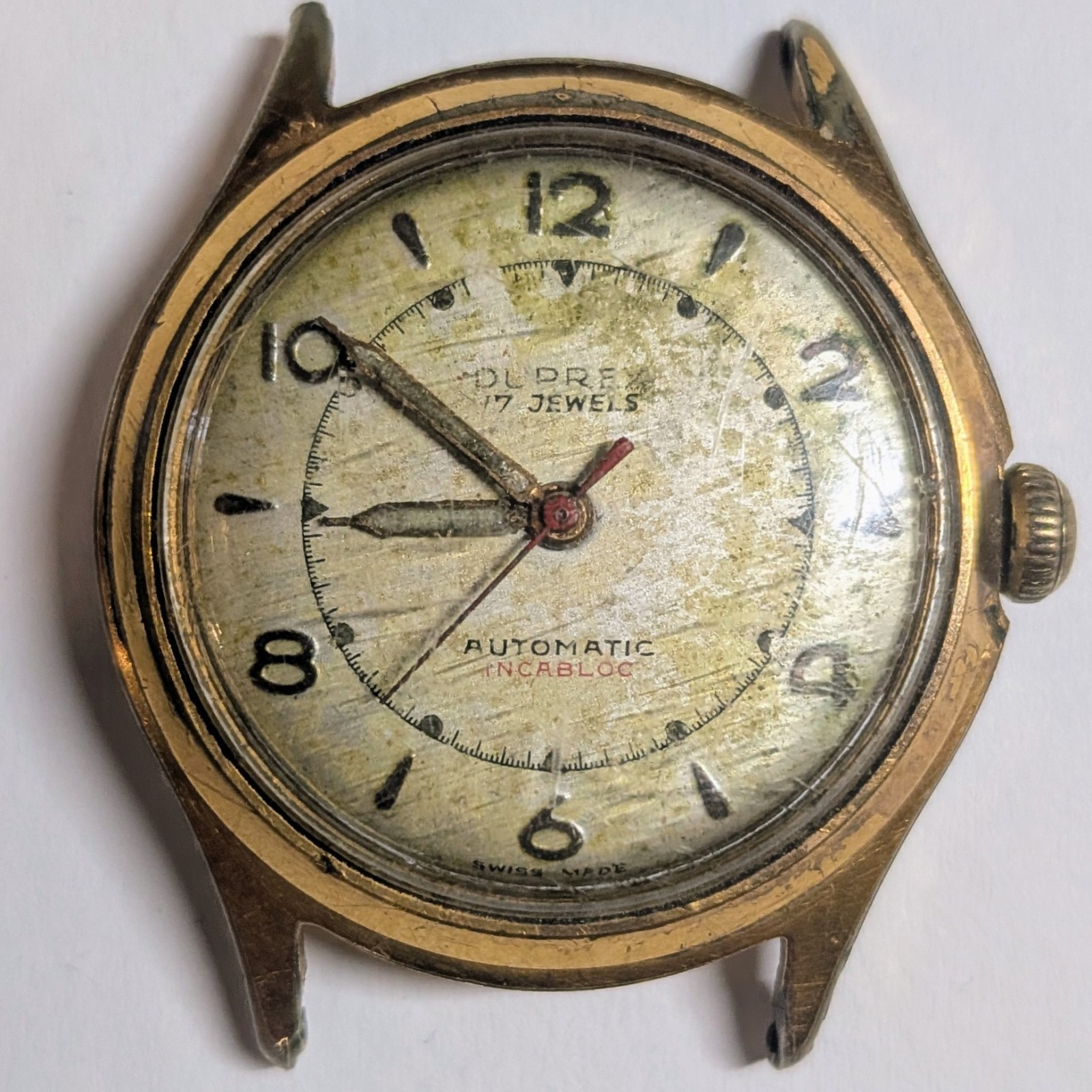 Vintage DUPREX Automatic 17J Felsa 690 Bidynator Watch Movement Parts/Repair