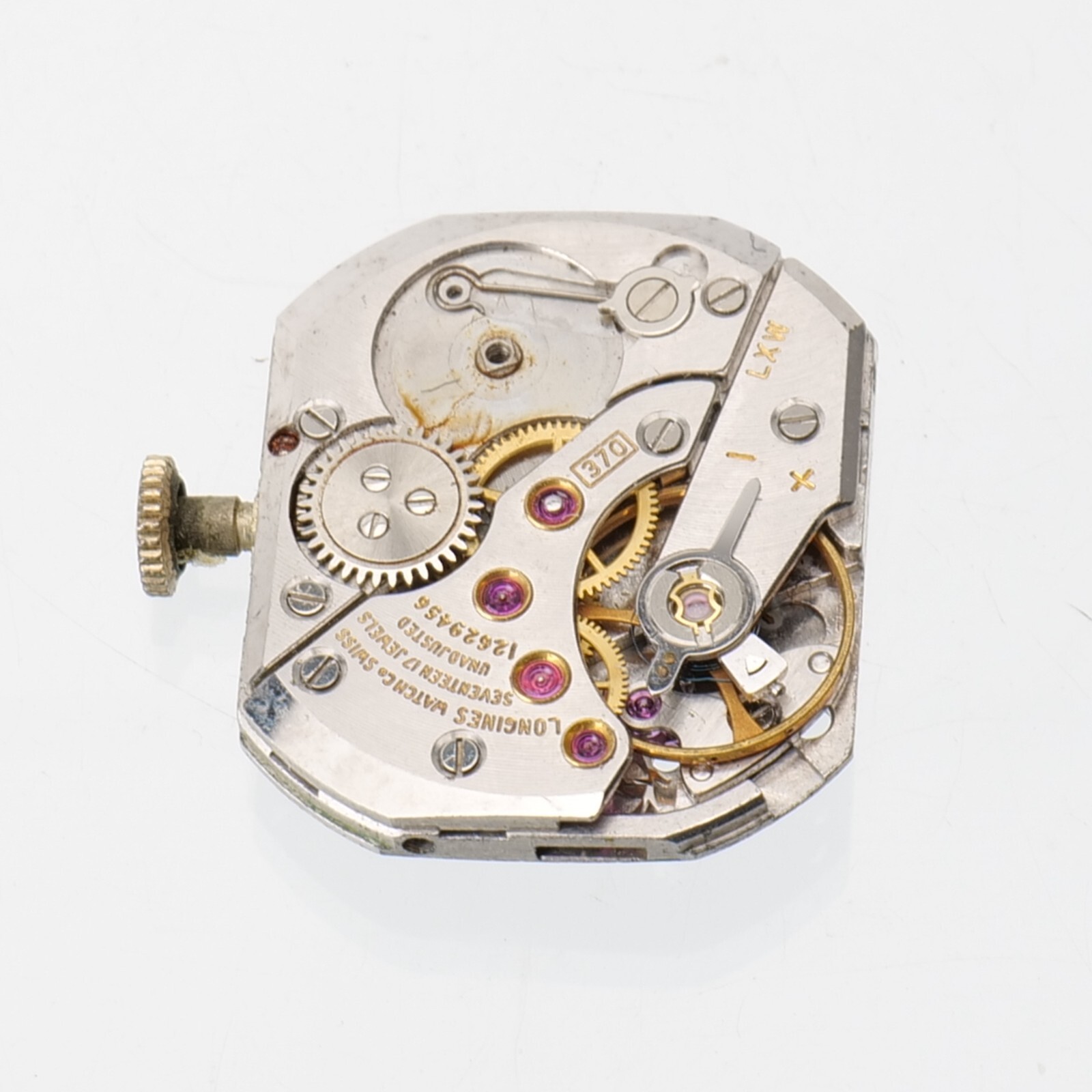 Vintage Longines Caliber 370 17-Jewel Wristwatch Movement Good Balance Parts