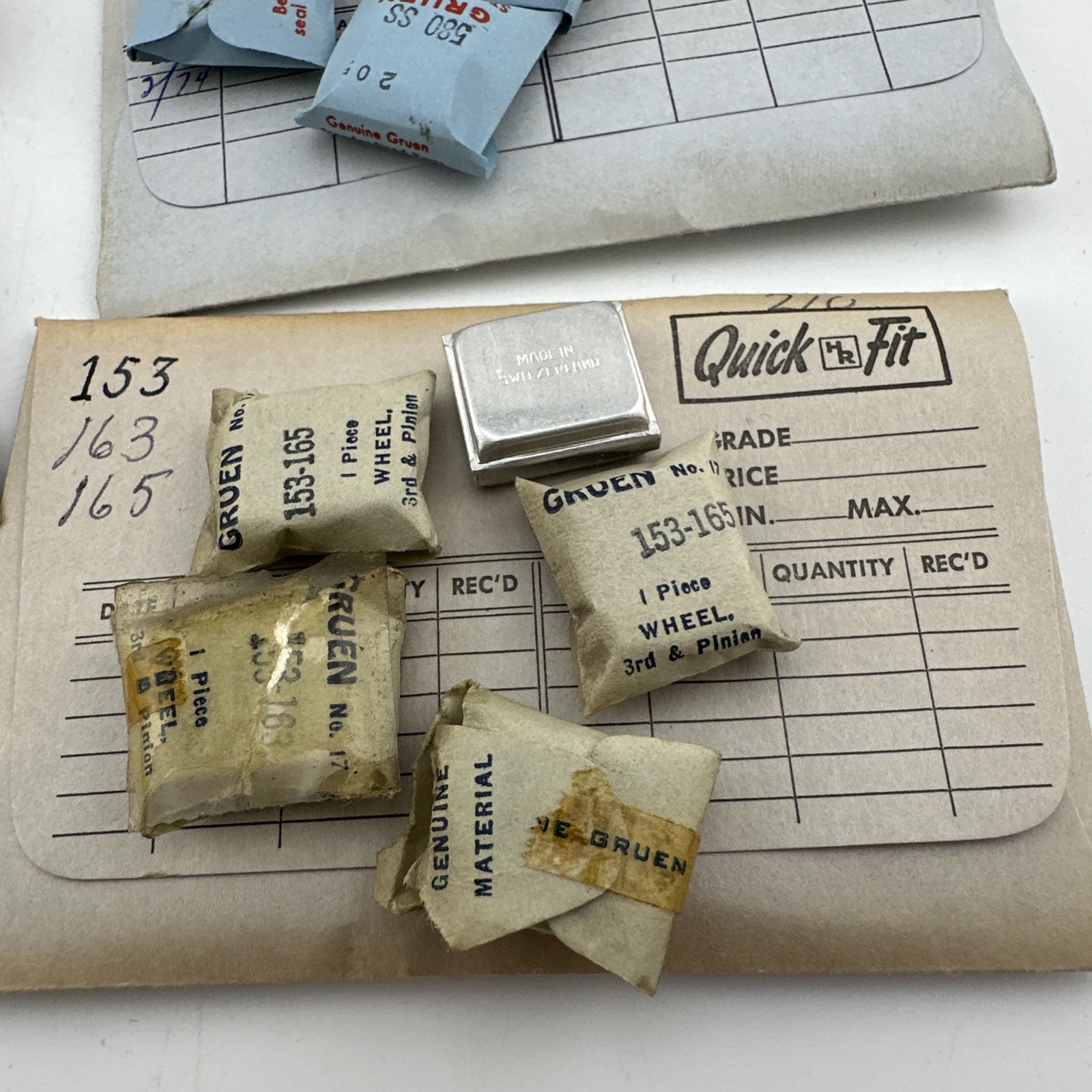 Vintage NOS Watch Parts Lot Gruen Parts Mixed Watchmaker Material