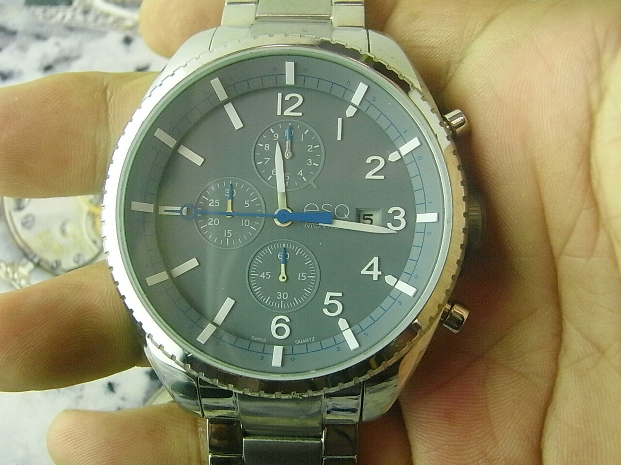 44MM ESQ BY MOVADO CATALYST CHRONO SALESMAN SAMPLE DEMO WATCH (without movement)