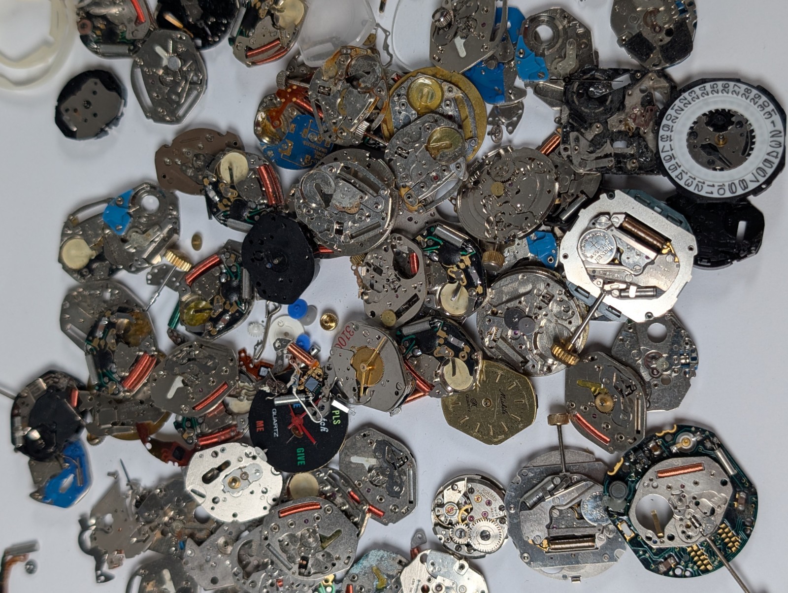 Vtg Watch Quartz Movement Parts Lot Watchmakers Estate SPARES REPAIR CRAFT