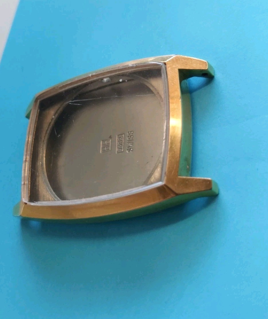 Bulova Tank N3 Gold Electroplated Tonneau Case. HIH7492.#3 566577. 13.5x33mm.