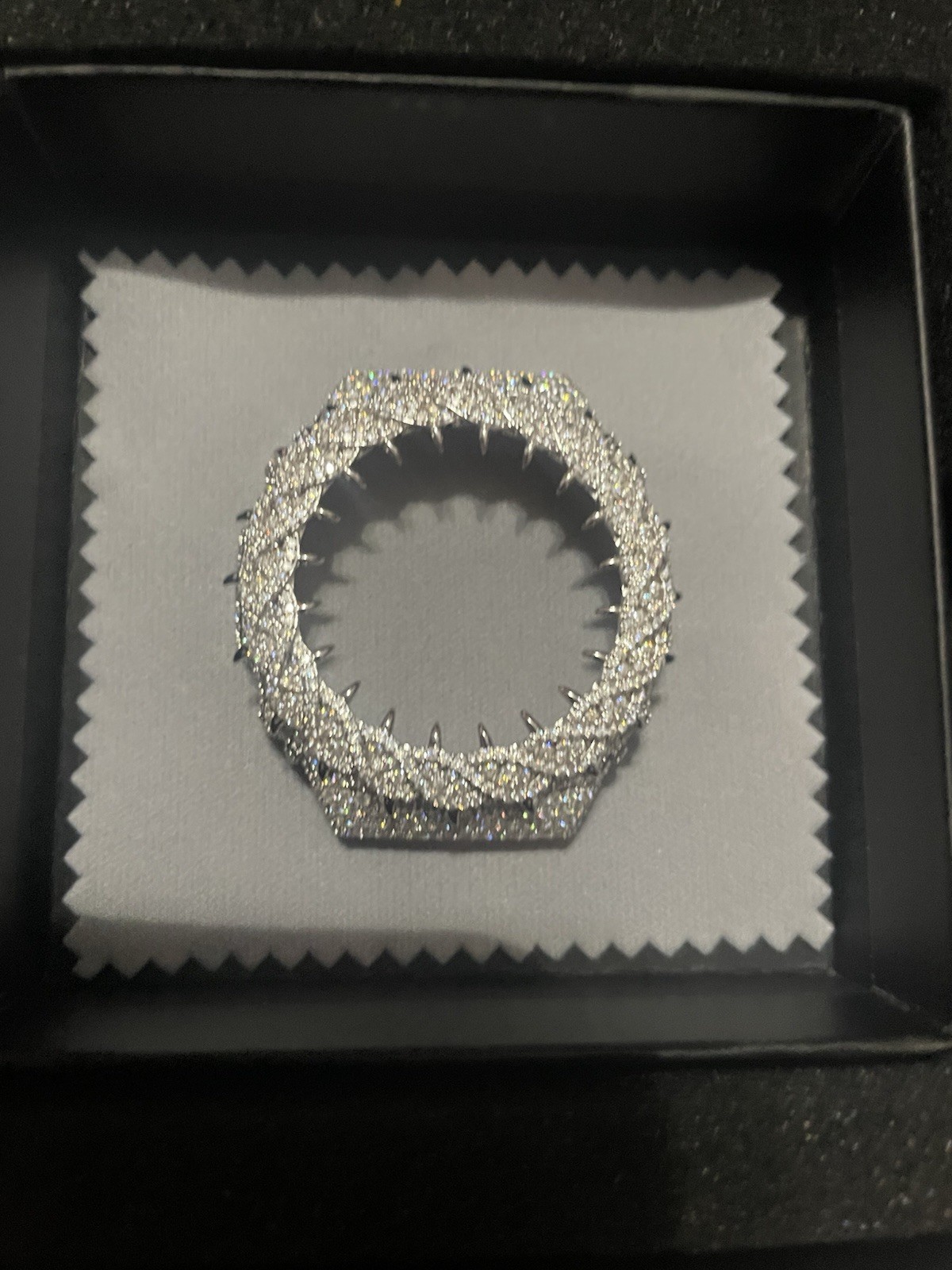Silver-Tone VVS Moissanite Bezel For Gshock GA2100