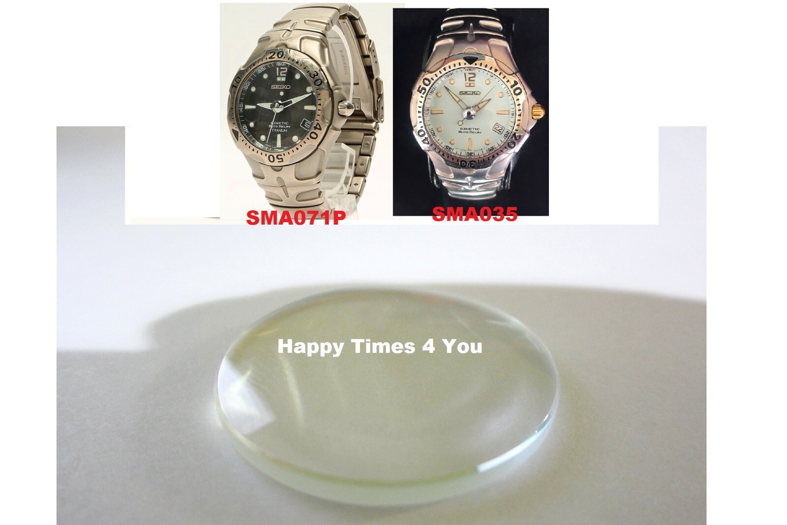 Seiko Kinetic Auto Relay Men’s Watch Crystal Replacement