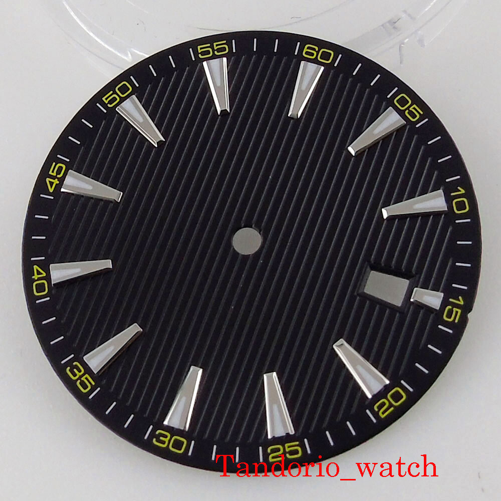 For NH35 33.5mm Sterile Watch Dial Face Parts With Date Window Luminous Marks