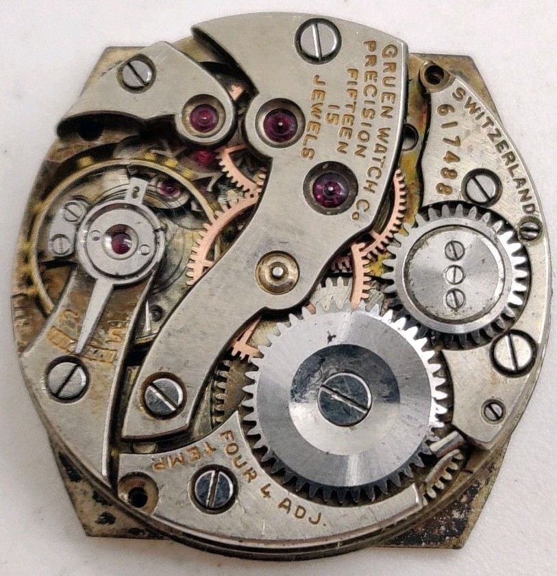 Rare Gruen W. Co. Cal. 115 15 jewel watch movement running
