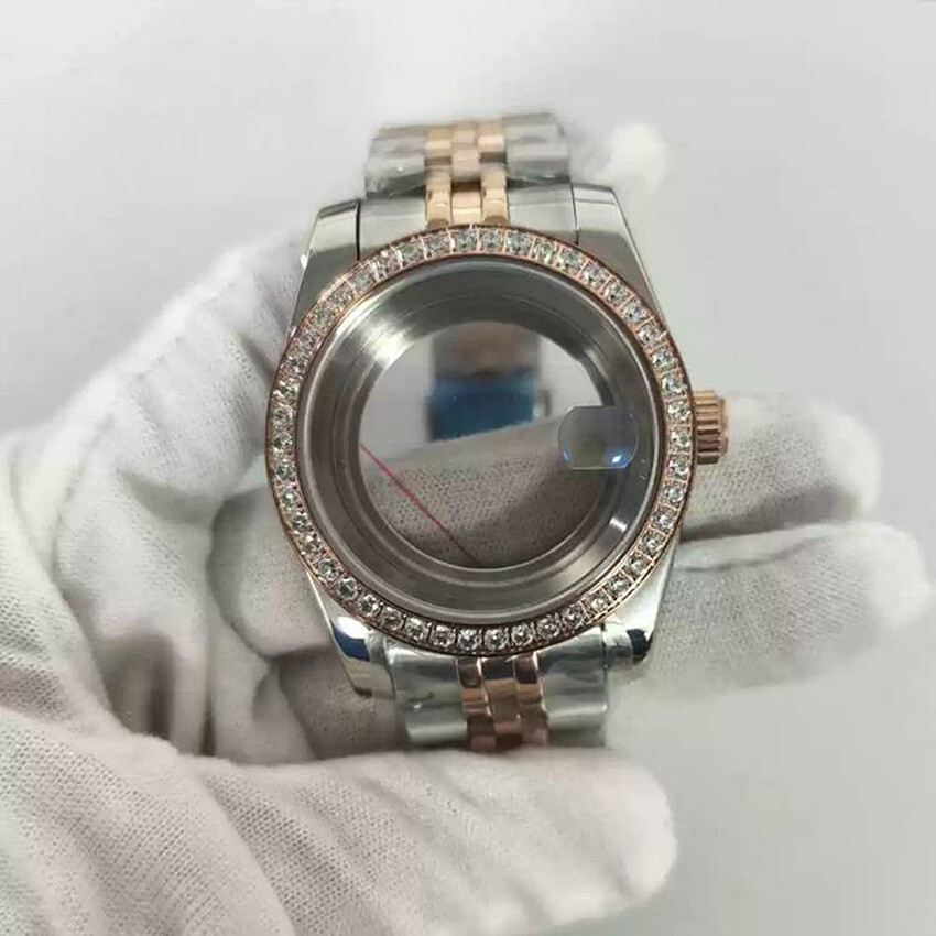 36/39MM Translucent Back Steel Watch Case + Strap for NH35/NH36/4R/7S Movement