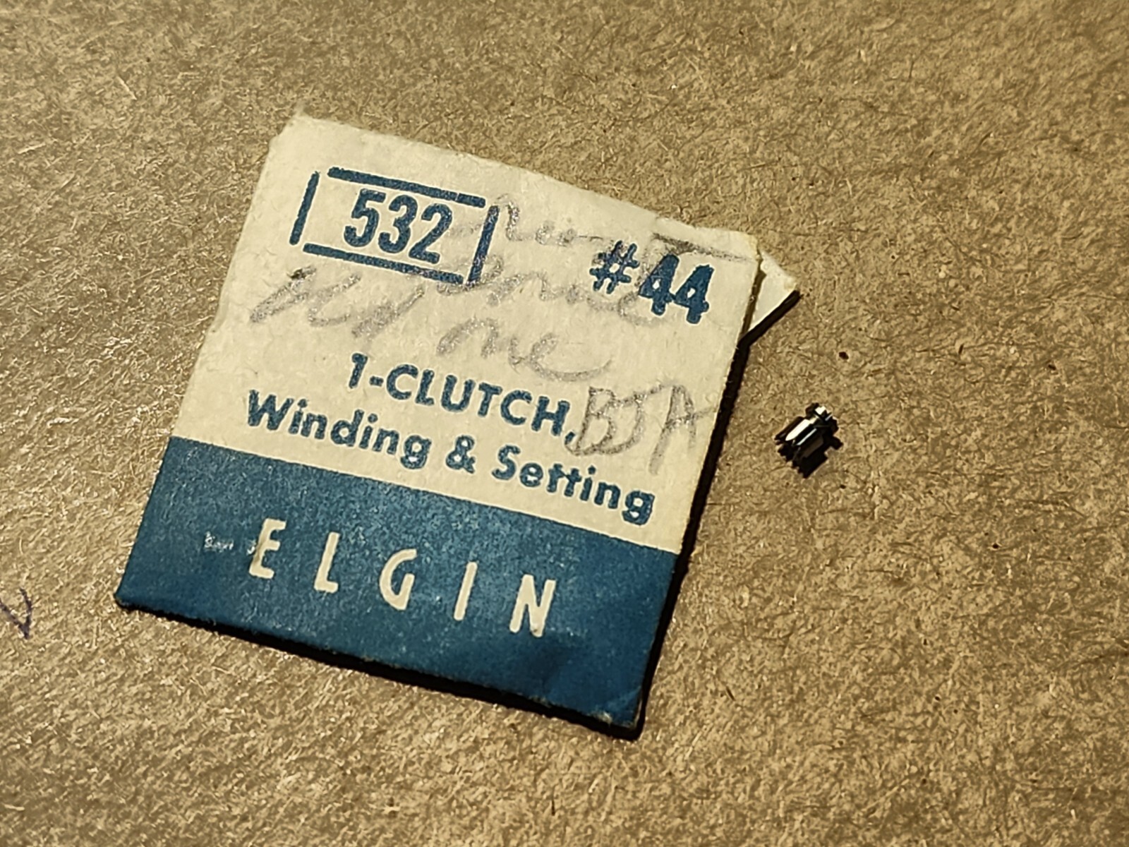 Elgin 8/0 Parts-Clutch Wheel, Click Springs, Crown Wheel, Bevel Pinion