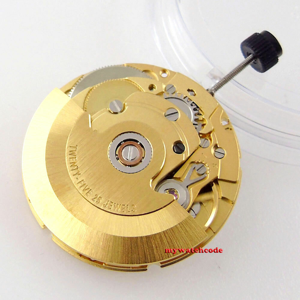 25 jewels 28800 bph golden PT5000 automatic movement replacement eta 2824-2