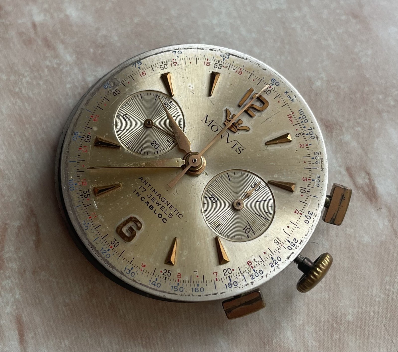 Vintage MONVIS Chronographe Swiss Watch 17 Jewels movement Landeron 48