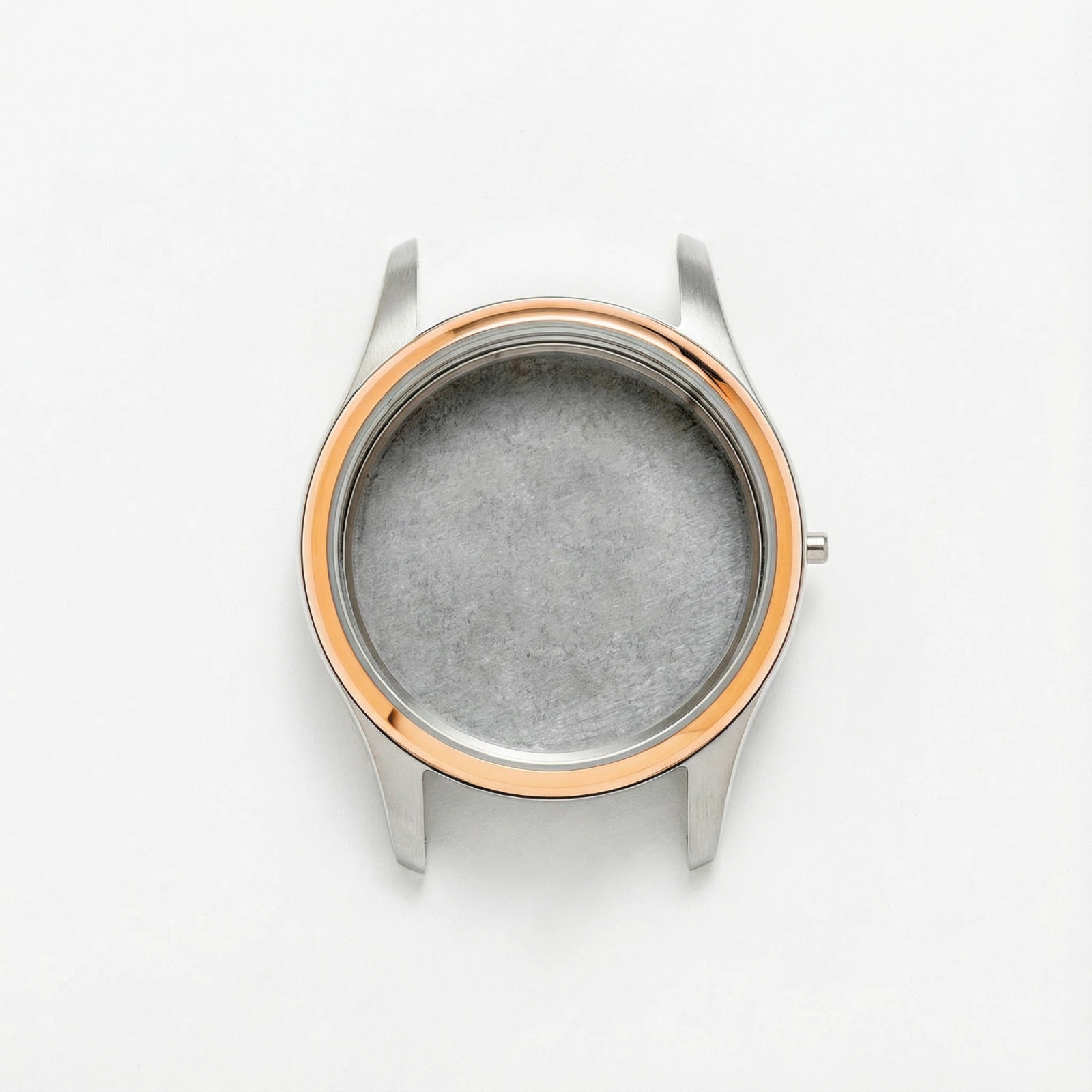 28mm Glass Silver & Rose Gold Watch Case Back Cover Waterproof for 585 Movement
