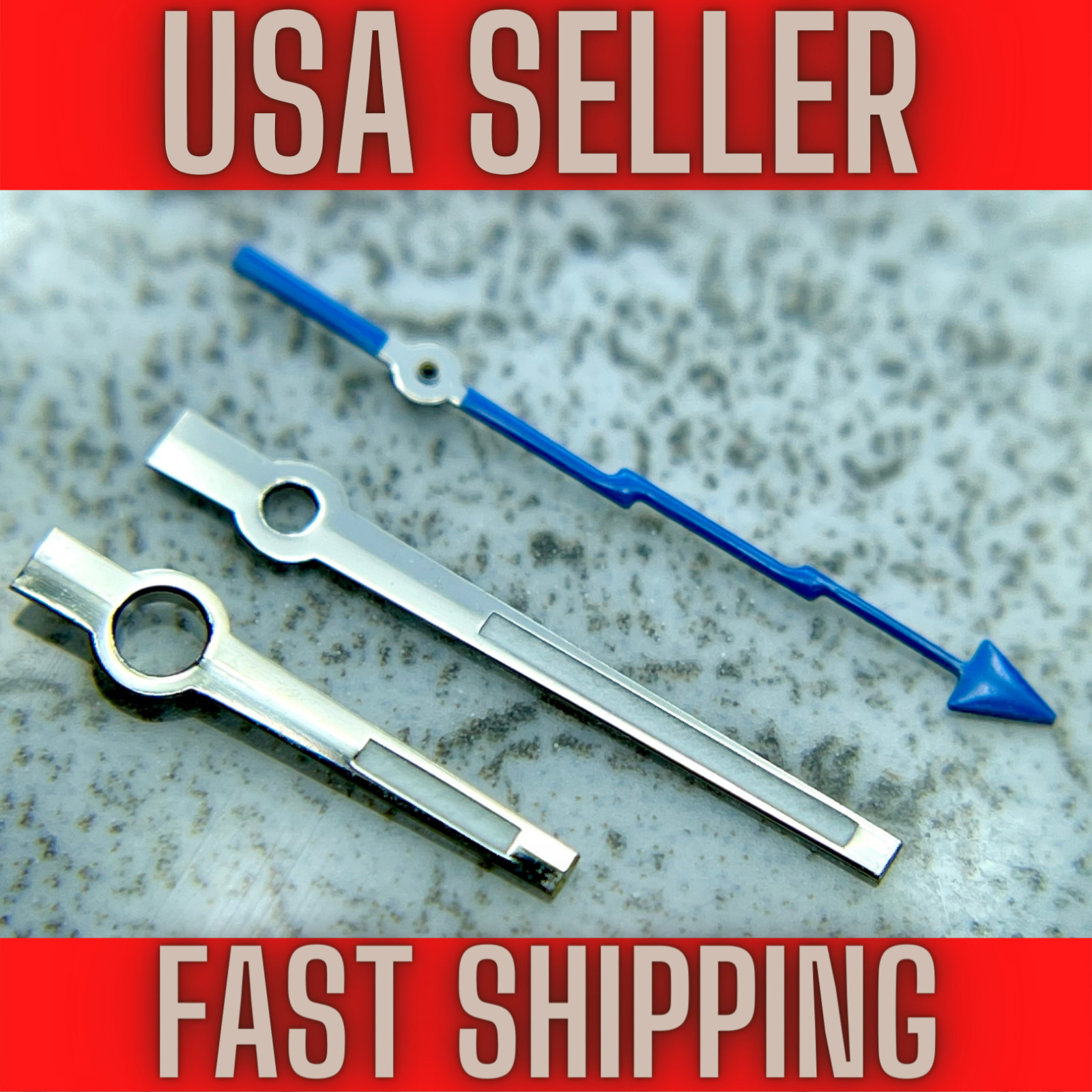 “Baton w/ Blue lightning bolt” Hands for Seiko NH35,NH36,7s26,7s36 SKX007 MOD.