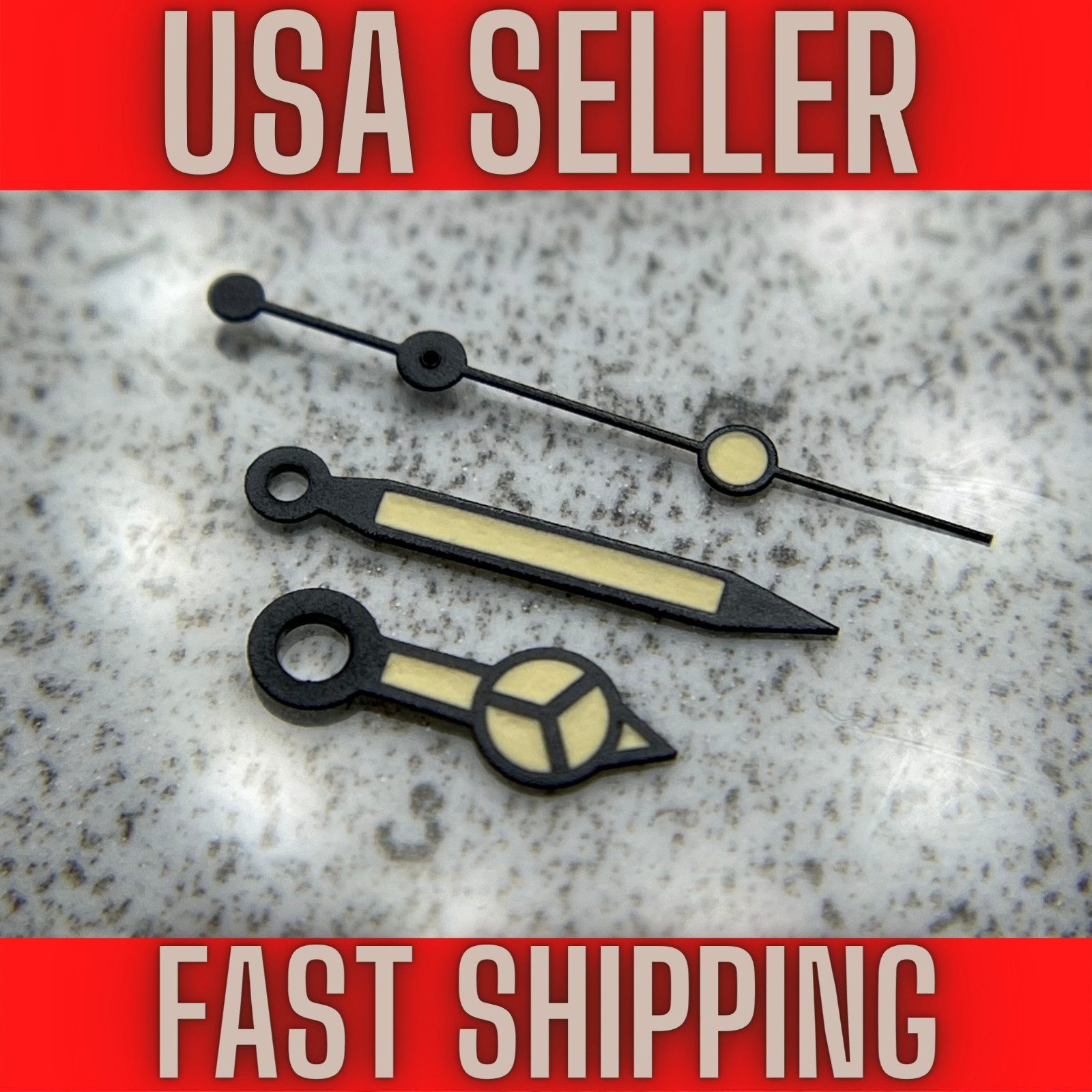 Black “Vintage Merc” Hands Fits Seiko NH35,NH36,7s26,7s36 SKX007MOD,Green Lume