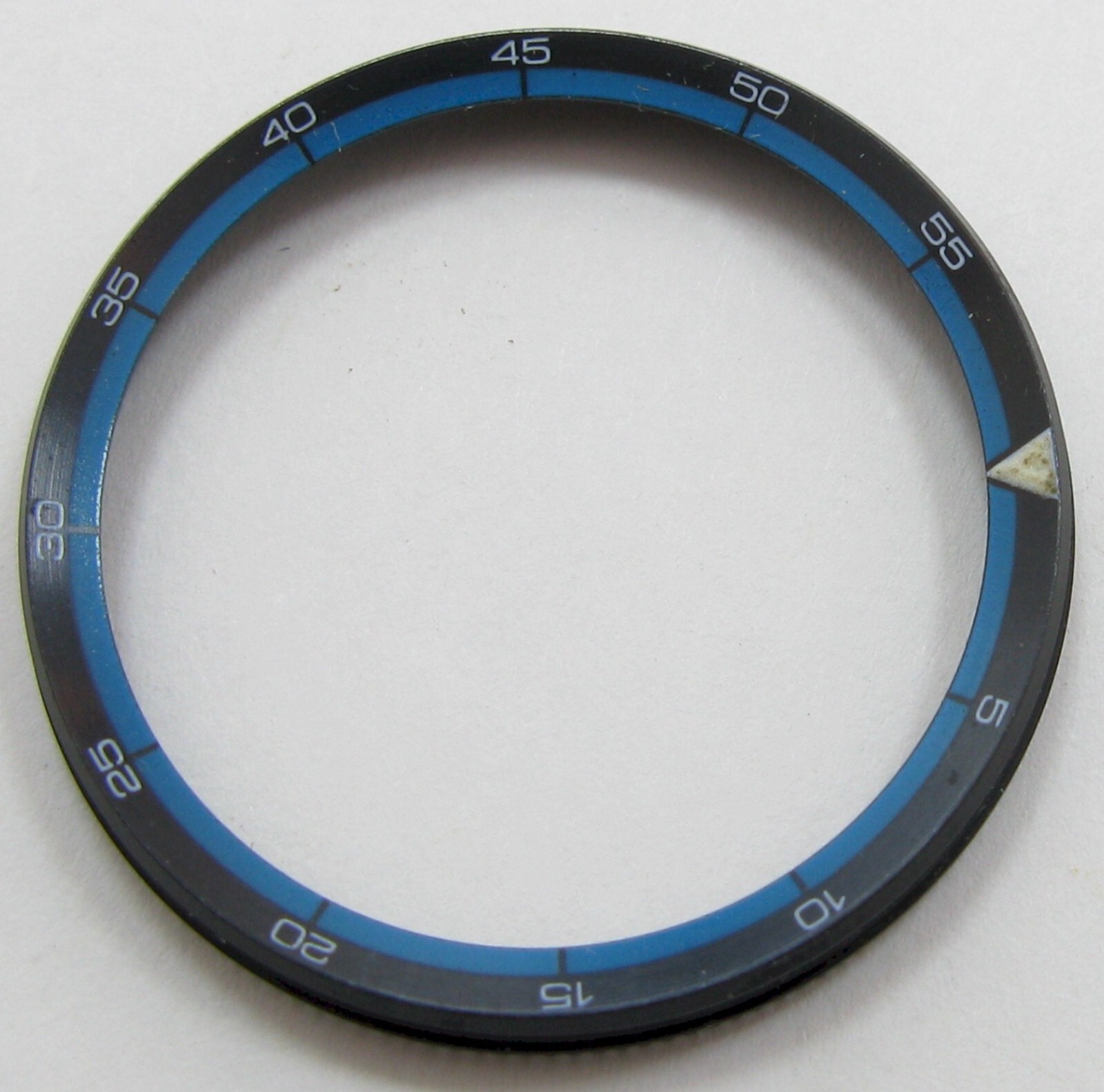 Seiko 4006 A Bell-Matic watch parts blue inner rotating bezel / chapter