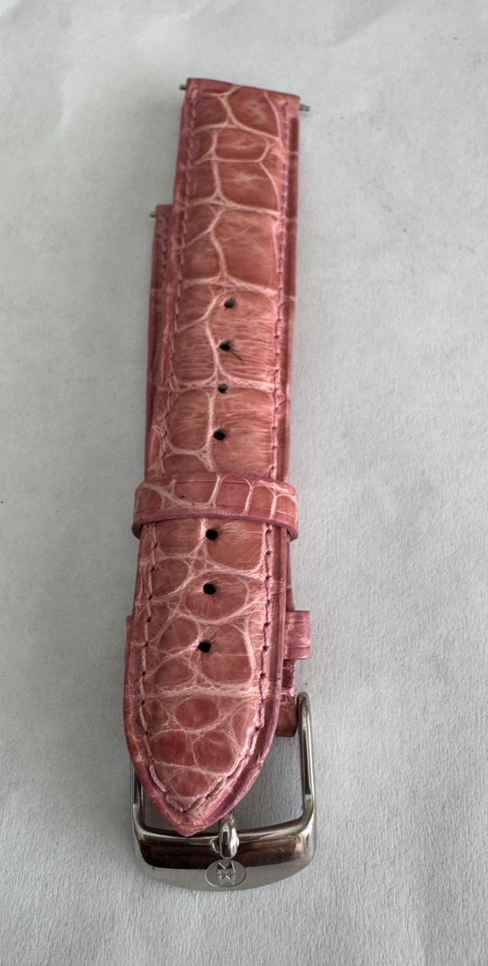 GENUINE MICHELE PINK 18MM WRISTWATCH ALLIGATOR BAND QUICK CHANGE