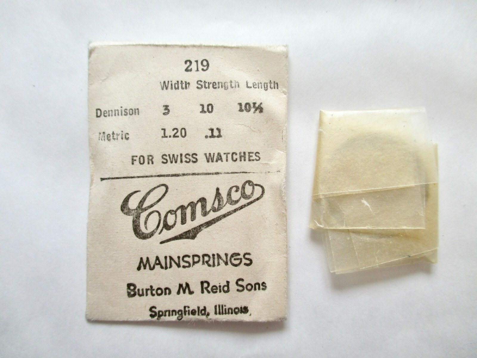 Comsco Molla Principale 219 Per Svizzera Watches ( Molla Da Cilindro)