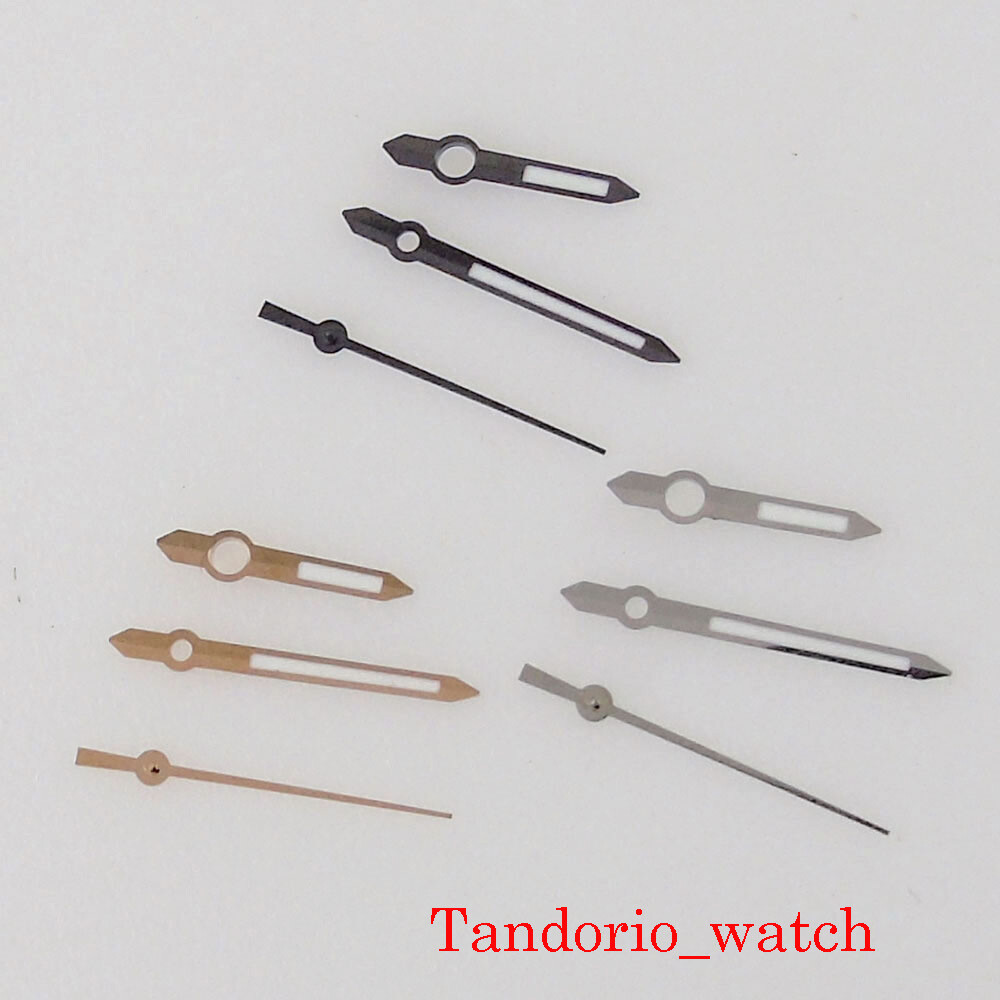 Silver Rose Gold Black Watch Hands Set Parts For NH35A MIYOTA 8215 ETA Movement