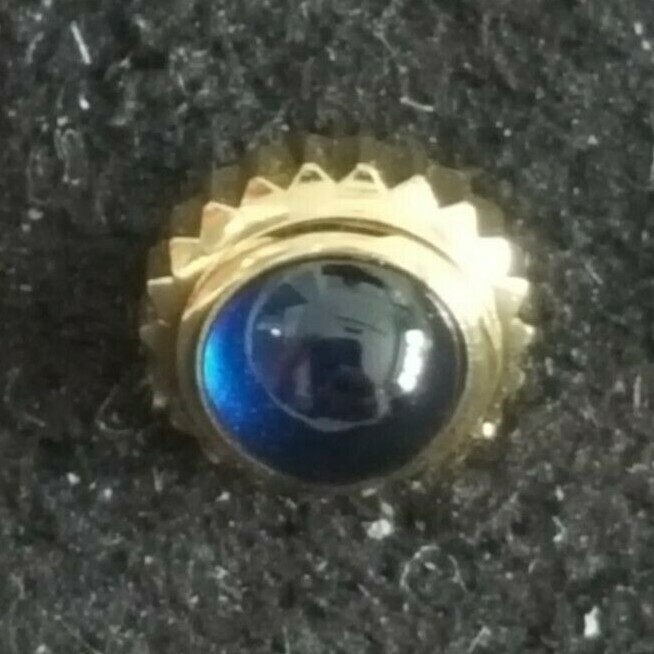 Longines Gold Plated Crown With Blue Cabochon Stone, Part Number 12-78