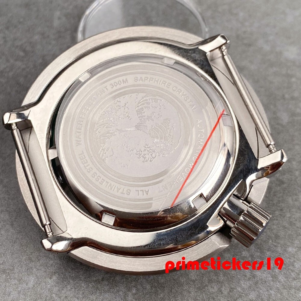 Stainless Steel 46.5mm Watch Case Sapphire 4 o’clock Crown Fit NH34 NH35 NH36