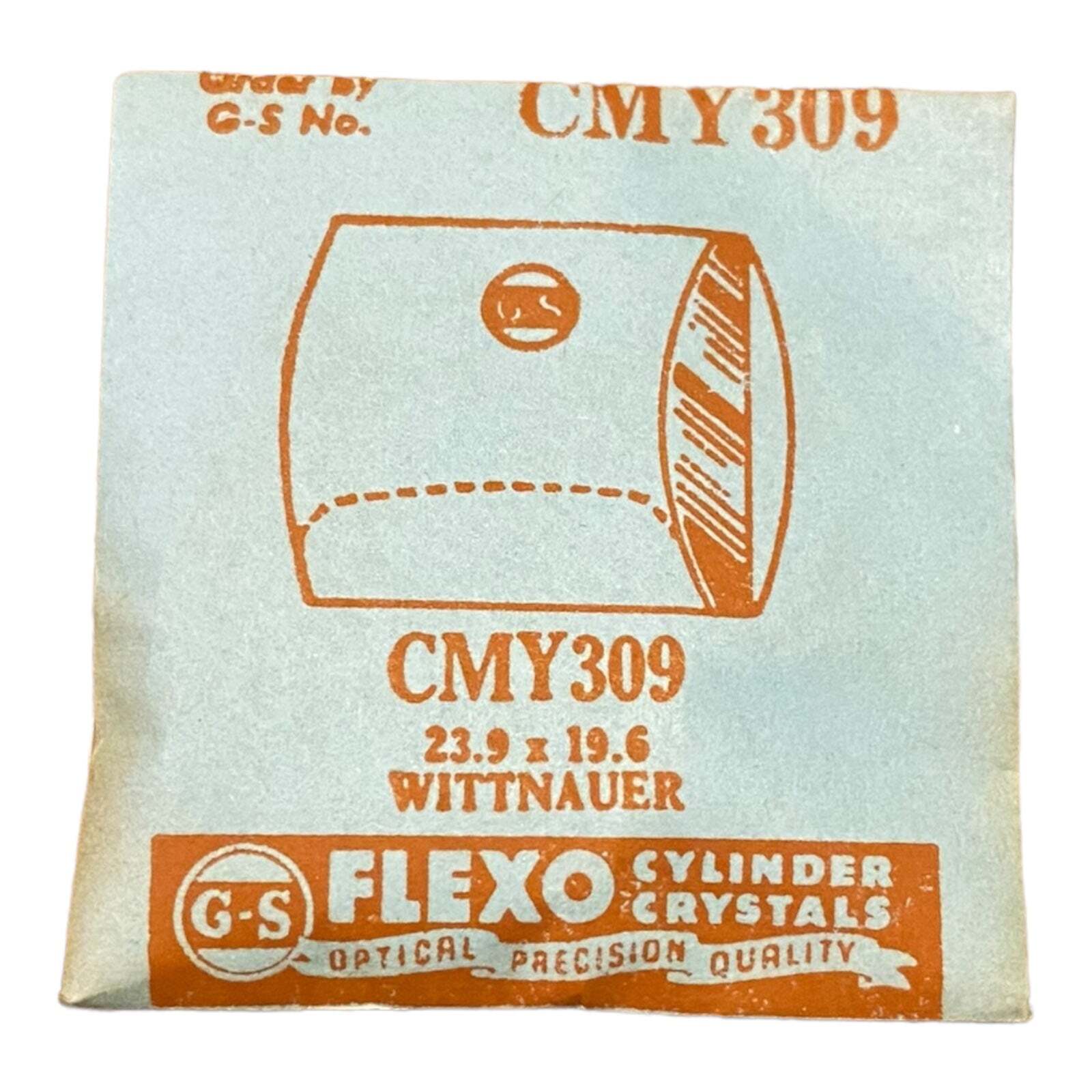 Germanow-Simon Mach (GS) CMY309 Watch Crystal 23.9×19.6 NOS Part Flexo Wittnauer
