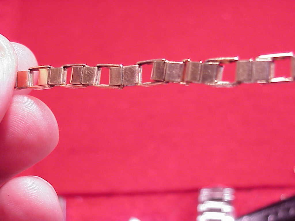 VINTAGE LIGHT ROSE GOLD LADIES WRISTWATCH BAND EARLY 1920 8MM 4 3/4″ STRETCHES