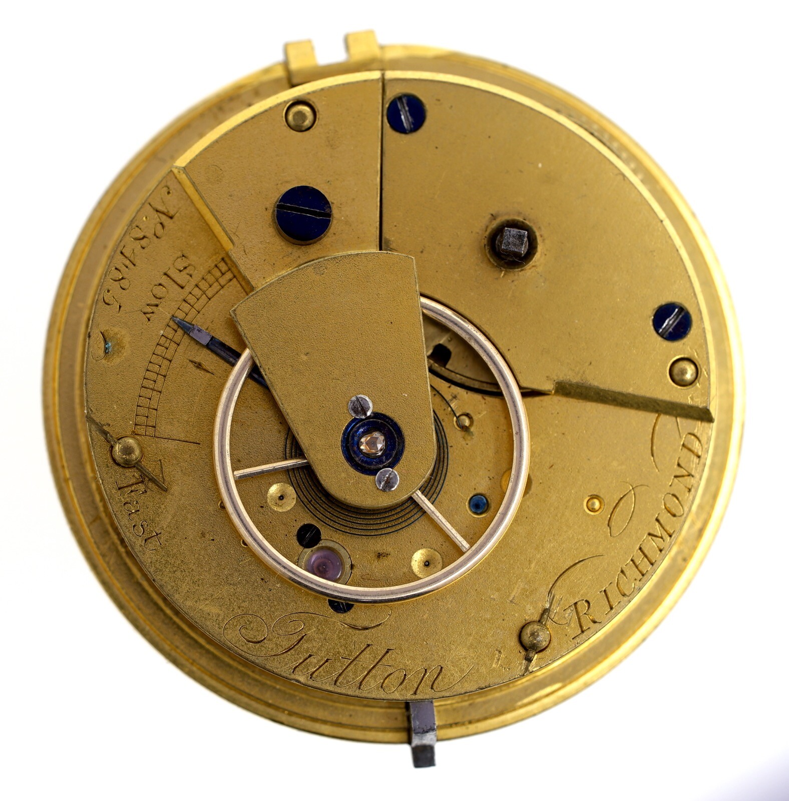 SUTTON RICHMOND ENGLISH GOING BARREL LEVER POCKET WATCH MOVEMENT HANDS S219