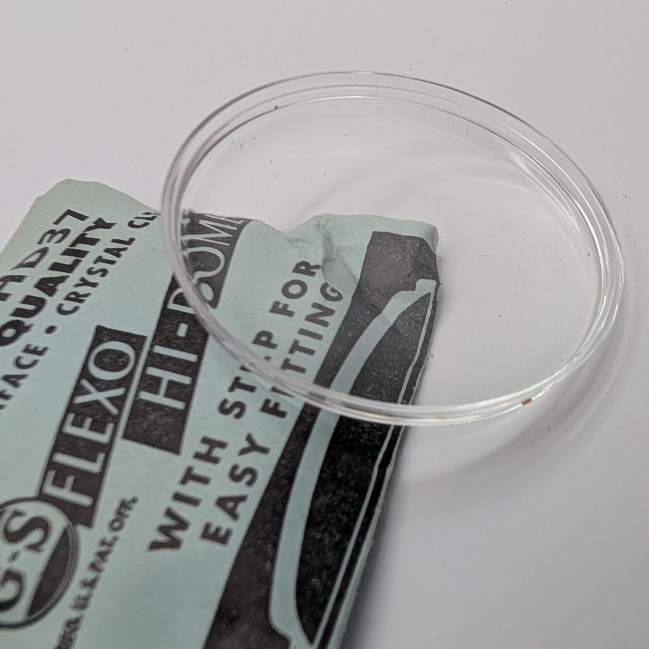36.2mm Acrylic Watch Crystal GS Flexo Hi-Dome Stepped Edge Clear PHD37