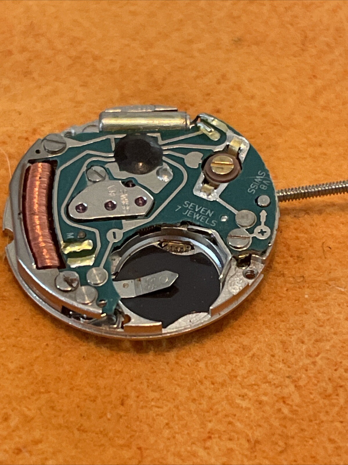 ETA 956.124 Swiss Quartz Movement, White Day-Date Disks at 3 Not Tested As Is