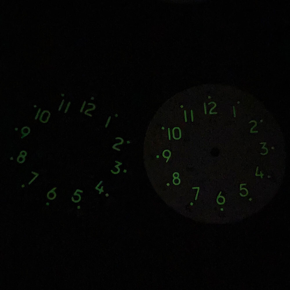Cream Black Field Watch Dial 29mm Lume Yellow Mark Fit NH35 NH38 PT5000 Parts