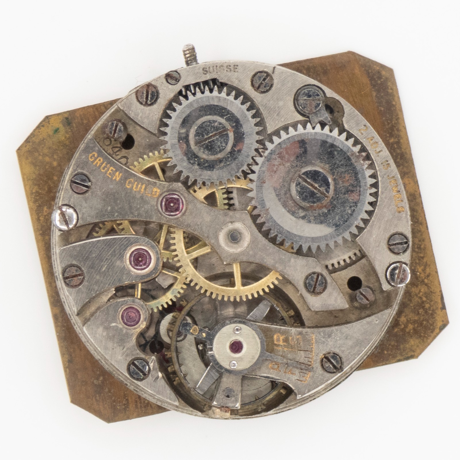 Vintage Gruen Caliber 640 15-Jewel 2-Adjustment Wristwatch Movement