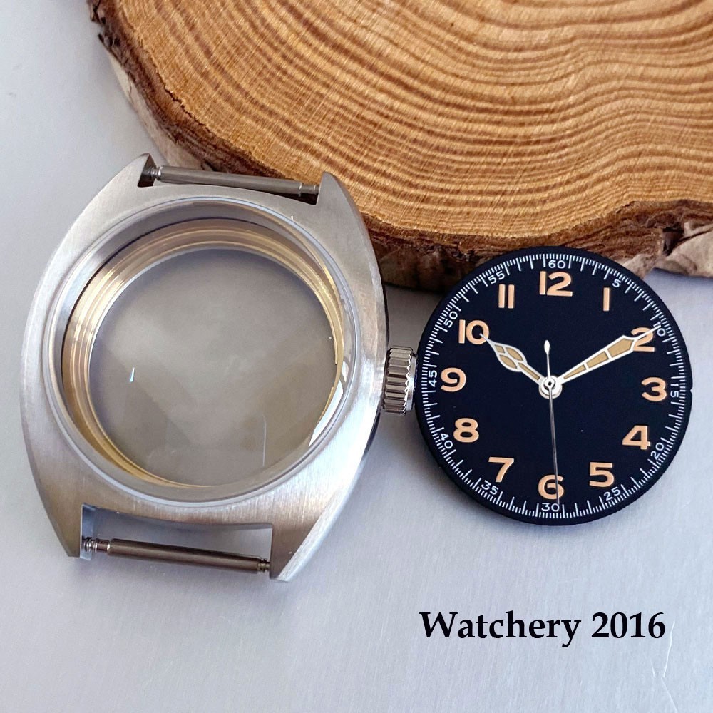36mm Double Domed Sapphire Crystal Glass Watch Case Dial Set Fit NH35/PT/Miyota