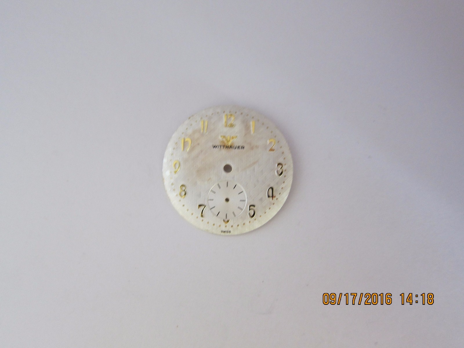 VINTAGE MEN’S WITTNAUER ROUND WRIST WATCH DIAL FACE ONLY PART