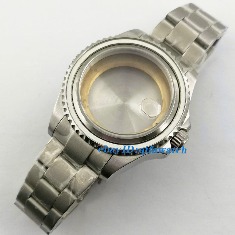 43mm silver watch case Fit NH35 NH36 ETA 2836,Miyota 8215 821A,DG2813/3804
