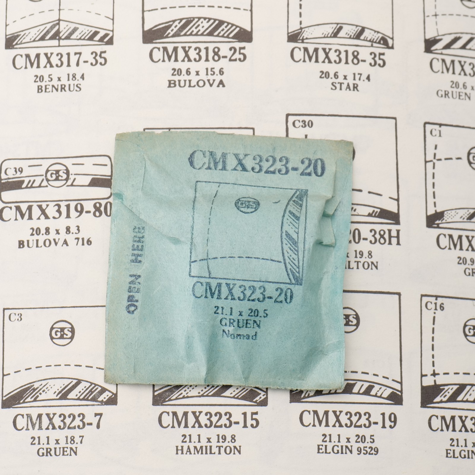 Vintage GS CMX323-20 Crystal Gruen 21.1 x 20.5 New Old Stock Part (MX)