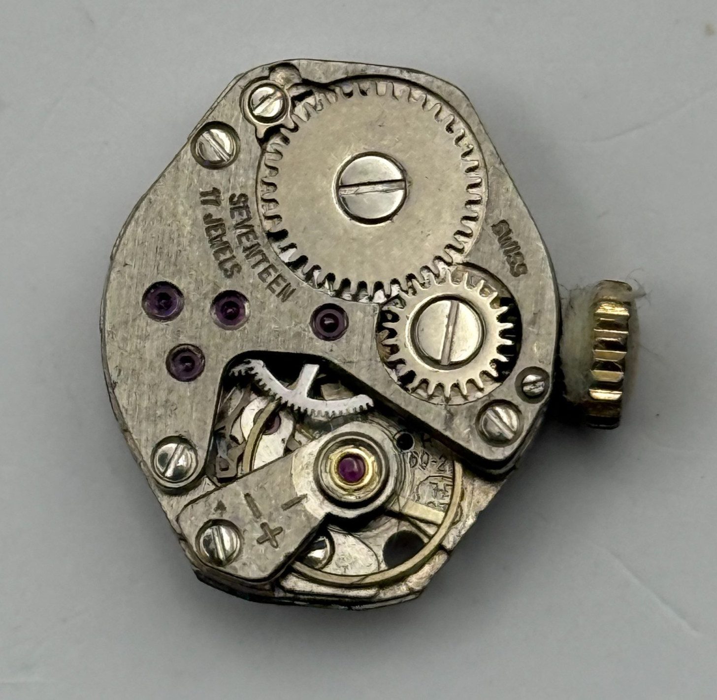 FHF 69-21 Watch Movement Nivada Swiss 17 Jewels Manual Wind Parts Repair 15.3mm