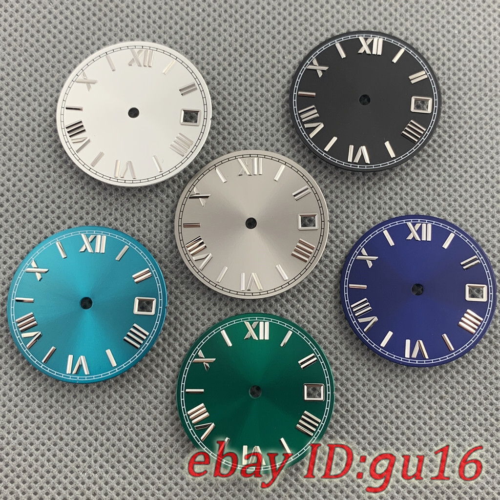28.5mm sterile black blue green white watch Dial and hands fit NH35 movement