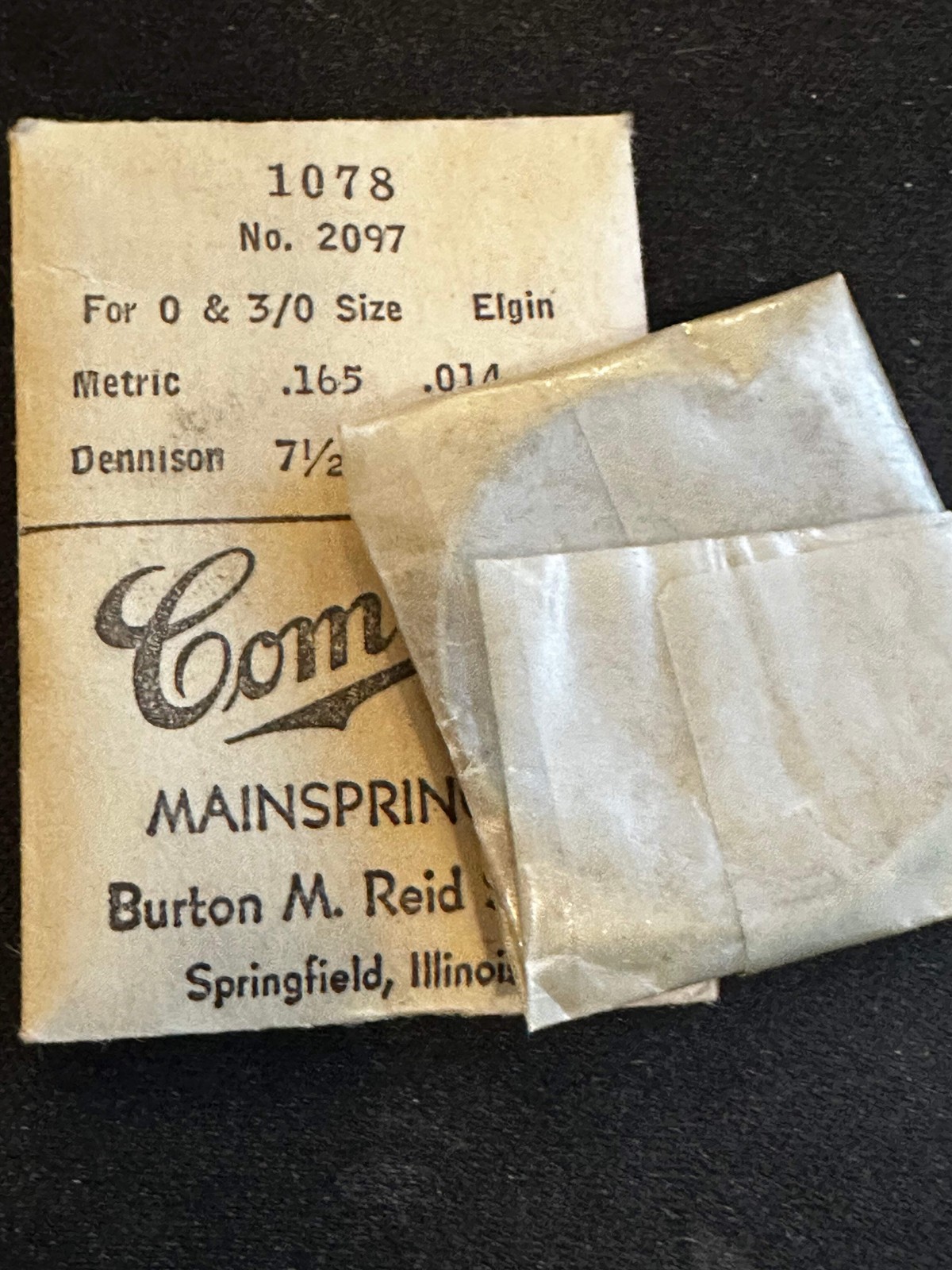 Comsco Mainspring #1078 for Elgin 0s & 3/0s Factory No. 2097 – Steel