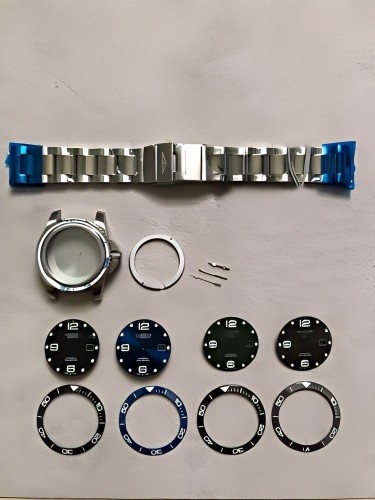 DIY SET for 2824 watch case + dial + hands + Strap sapphire 41mm