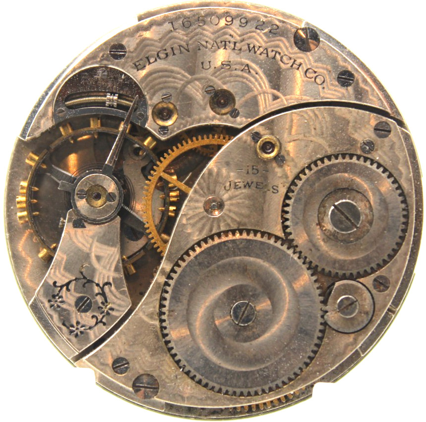 1912 ELGIN POCKET WATCH MOVEMENT 16509922 GRADE: 314 12s 15j (SI)