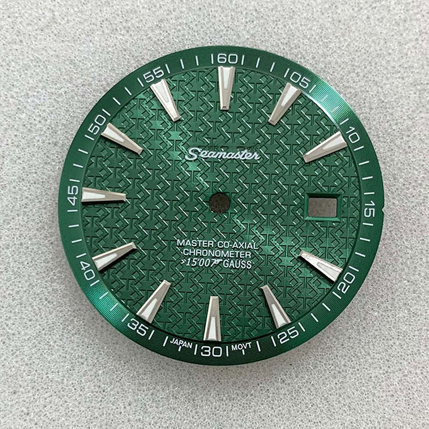 33.5MM Watch Dial Green Luminous Watch Parts for NH35/NH36 Movement