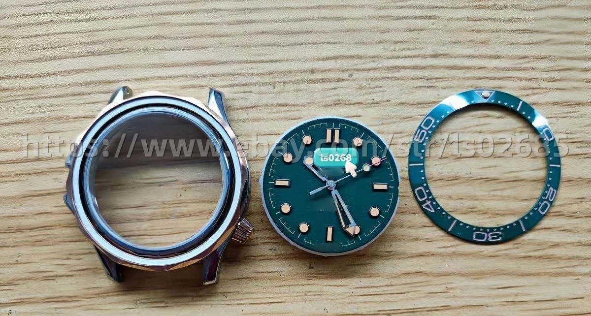 DIY SET for 8200 8215 42MM watch case + dial + hands + Rubber strap