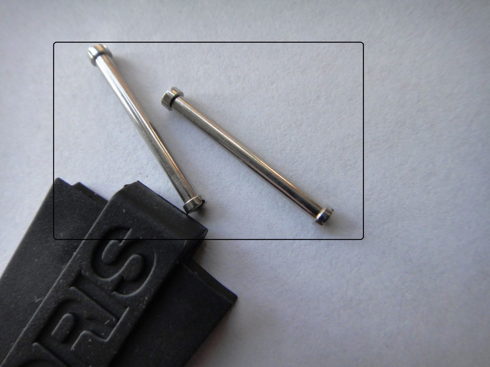 2 ORIS screw bar pin tube Aquis Date 7676 Ø40mm RUBBER band.strap 4 21 34NB 21mm