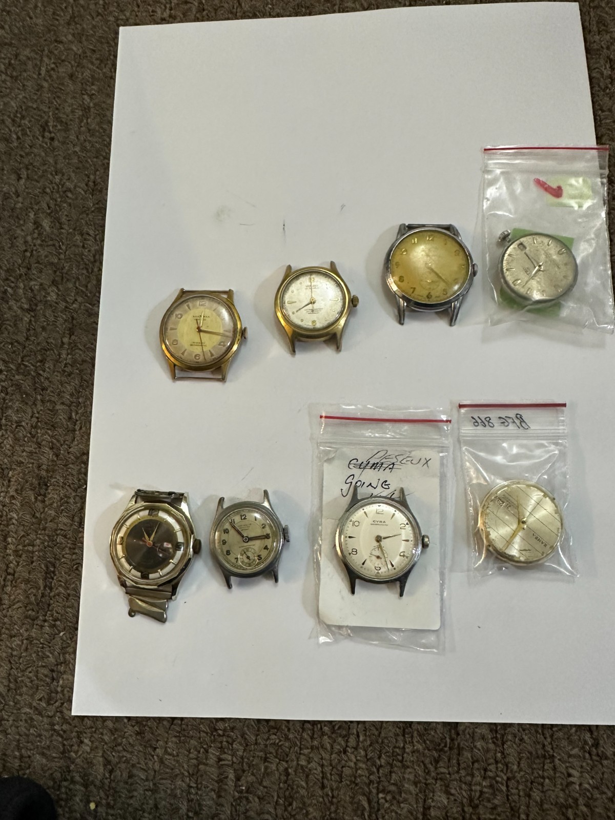 Job lot of 8 watches – Cyra, stevenson bros, normana, viceroy, camos astro 1124