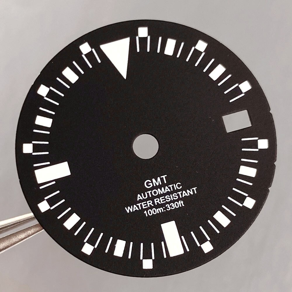 29mm NH34A Black or White Watch Dial for NH34A Movement for GMT Automatic watch